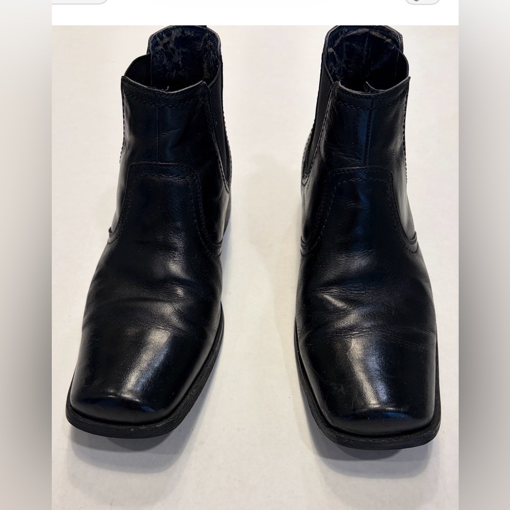 Men's Black Leather Chelsea Boots – Classic Style – Size 10